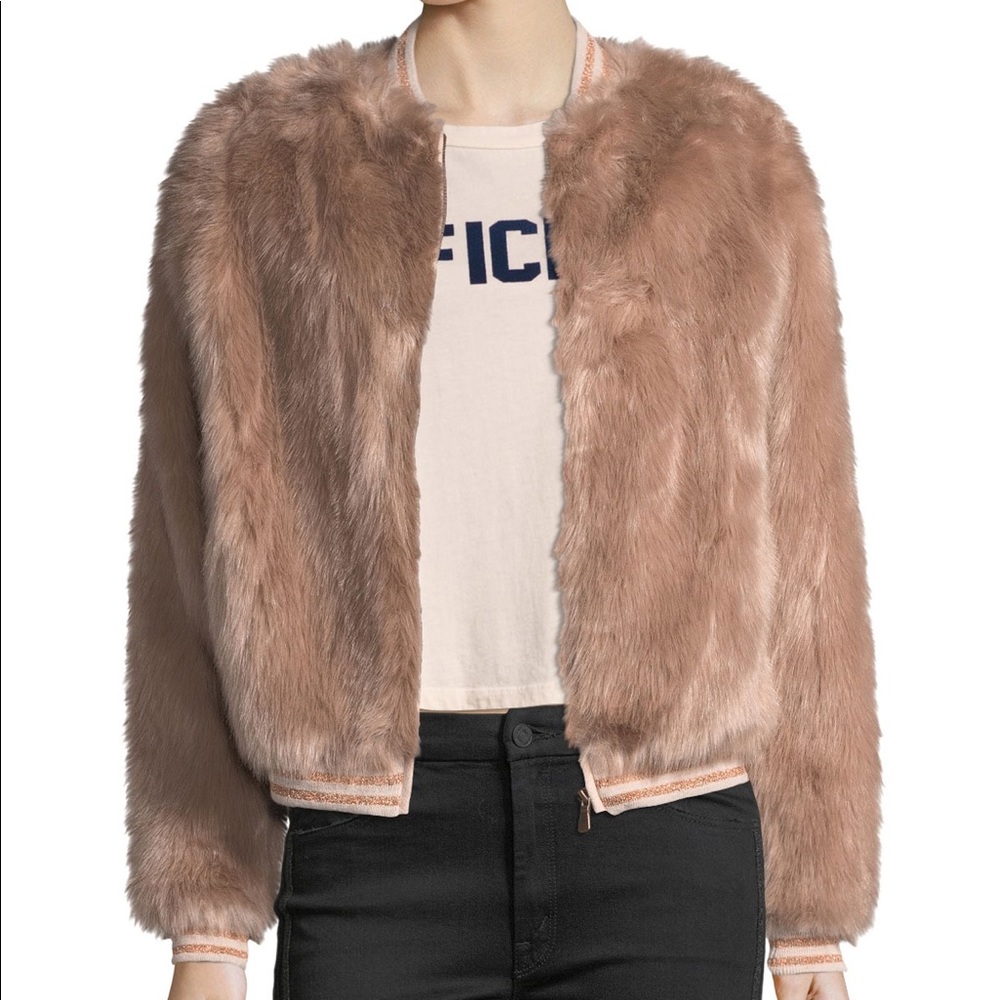 COPY - MOTHER The Letterman Faux Fur Jacket